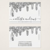 White Silver Chunky Glitter Drift Bracelet Display Visitekaartje (Voorkant /achterkant)