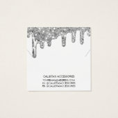 White Silver Chunky Glitter Drift Ketting Display Vierkante Visitekaartjes (Achterkant)