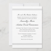 White Silver Classic Elegant Wedding Kaart (Voorkant)