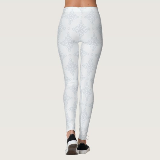 White & Silver Fluorish Leggings (Achterkant)