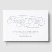 White Silver Foil 25e bruiloft Jubileum Gastenboek (Voorkant)