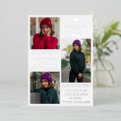 White Silver Foil HS Afstuderen Aankondiging (Staand Voorkant)