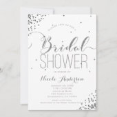 White & Silver Glam Glitter Corners VRIJGEZELLENFE Kaart (Voorkant)