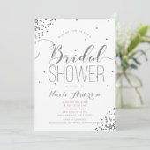 White & Silver Glam Glitter Corners VRIJGEZELLENFE Kaart (Staand voorkant)