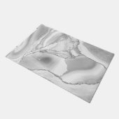 White Silver Glitter Agate Elegant Kitchen Mat (Schuin)