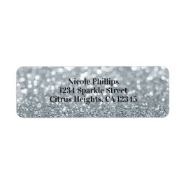 White Silver Glitter Bokeh Glam Birthday Party Etiket