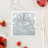 White Silver Glitter Bokeh Glam Chandelier Sparkle Servet (Insitu)