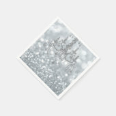 White Silver Glitter Bokeh Glam Chandelier Sparkle Servet (Hoek)