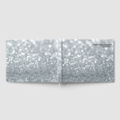 White Silver Glitter Bokeh Glam Sparkle Wedding Gastenboek (Volledig)