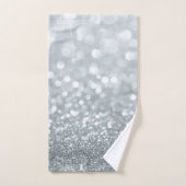 White Silver Glitter Bokeh Glam Trendy Sparkle Bad Handdoek (Handdoek)