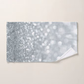 White Silver Glitter Bokeh Glam Trendy Sparkle Bad Handdoek (Handdoek)