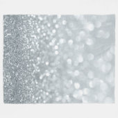 White Silver Glitter Bokeh Glam Trendy Sparkle Fleece Deken (Voorkant (Horizontaal))