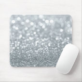 White Silver Glitter Bokeh Glam Trendy Sparkle Muismat (Met muis)