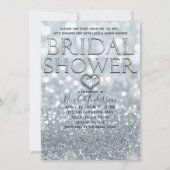 White Silver Glitter Bokeh Glam Vrijgezellenfeest Kaart (Voorkant)