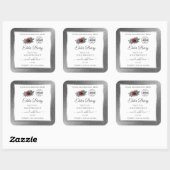 White Silver Glitter Product Labels Ladybug Logo (Vel)