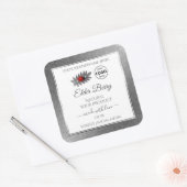 White Silver Glitter Product Labels Ladybug Logo (Envelop)