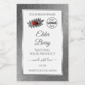 White Silver Glitter Product Labels Ladybug Logo Voedselcontainer Etiket (Enkel label)