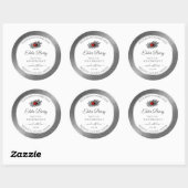White Silver Glitter Product Labels Red Ladybug (Vel)