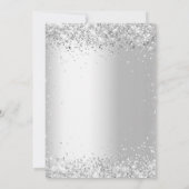 White Silver Glitter-script bruiloft Kaart (Achterkant)