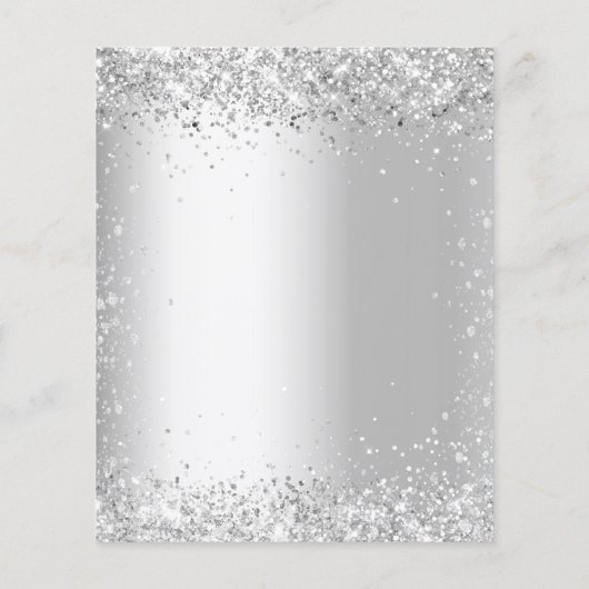 White Silver Glitter script bruiloft uitnodiging (Achterkant)