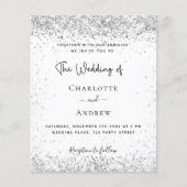 White Silver Glitter script bruiloft uitnodiging Flyer (Voorkant)
