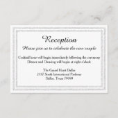 White Silver Glitter Trim Reception Invition Informatiekaartje (Voorkant)