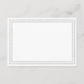 White Silver Glitter Trim Reception Invition Informatiekaartje (Achterkant)