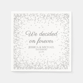 White Silver Glitter Wedding We hebben voor altijd Servet