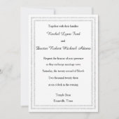 White Silver Glittered Trim -5x7Wedding Uitnodigin Kaart (Voorkant)