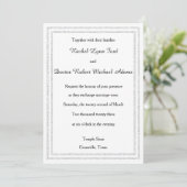 White Silver Glittered Trim -5x7Wedding Uitnodigin Kaart (Staand voorkant)