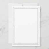 White Silver Glittered Trim -5x7Wedding Uitnodigin Kaart (Achterkant)