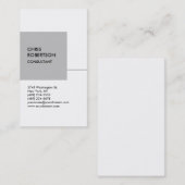 White Silver Grey Cube Vertical Chic Visitekaartje (Voorkant / Achterkant)