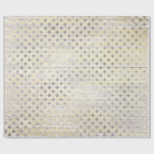 White Silver Grey Gold Diamond Cut Wood Rustic Cadeaupapier (Vlak)