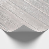 White Silver Grey Grahite Grungy Wood Rustic Cadeaupapier (Hoek)