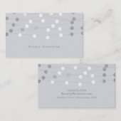 White Silver Grey String Lights Modern Chic Glam Visitekaartje (Voorkant / Achterkant)