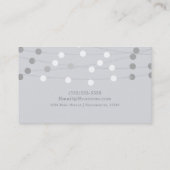White Silver Grey String Lights Modern Chic Glam Visitekaartje (Achterkant)