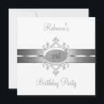 White Silver Jewel 21st Elegant Birthday Party Kaart<br><div class="desc">Fantastische Elegant Events for Women, Girls, Party Invites voor alle leeftijden, pas je aan op de leeftijd die je wilt! 21ste uitnodiging van de Birthday Party, 20e uitnodiging van de Birthday Party, 30e uitnodiging van de Birthday Party, 40e uitnodiging van de Birthday Party, 50e uitnodiging van de Birthday Party, 60e...</div>