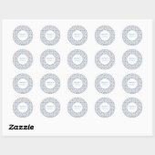 White Silver-Kerstmis Ronde Sticker (Vel)