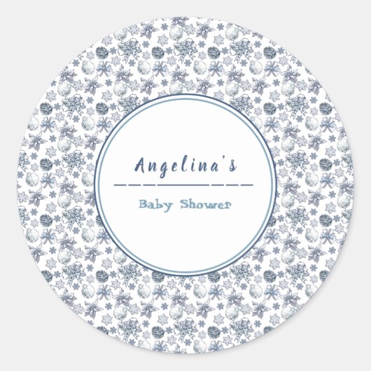 White Silver-Kerstmis Ronde Sticker (Voorkant)