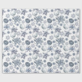 White Silver-kerstpatroon Cadeaupapier (Vlak)