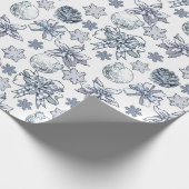 White Silver-kerstpatroon Cadeaupapier (Hoek)