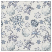 White Silver-kerstpatroon Stof (Close Up)