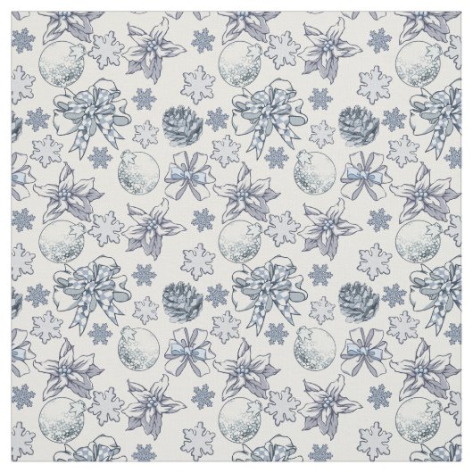White Silver-kerstpatroon Stof (Swatch)