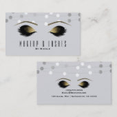 White Silver Lights Makeup Eyelashes Beauty Spa Visitekaartje (Voorkant / Achterkant)