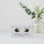 White Silver Lights Makeup Eyelashes Beauty Spa Visitekaartje (Staand voorkant)