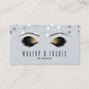 White Silver Lights Makeup Eyelashes Beauty Spa Visitekaartje