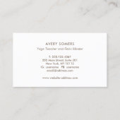 White Silver Lotus Mandala Yoga en Mediation Visitekaartje (Achterkant)