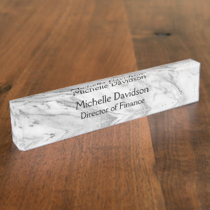 White & Silver Marble Executive Naambordje