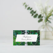 White Silver Marble Roos Black Glitter Visitekaartje (Staand voorkant)