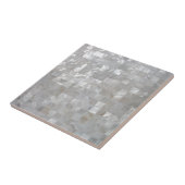 White Silver Moeder Pearl Print Tiled Tegeltje (Zijkant)